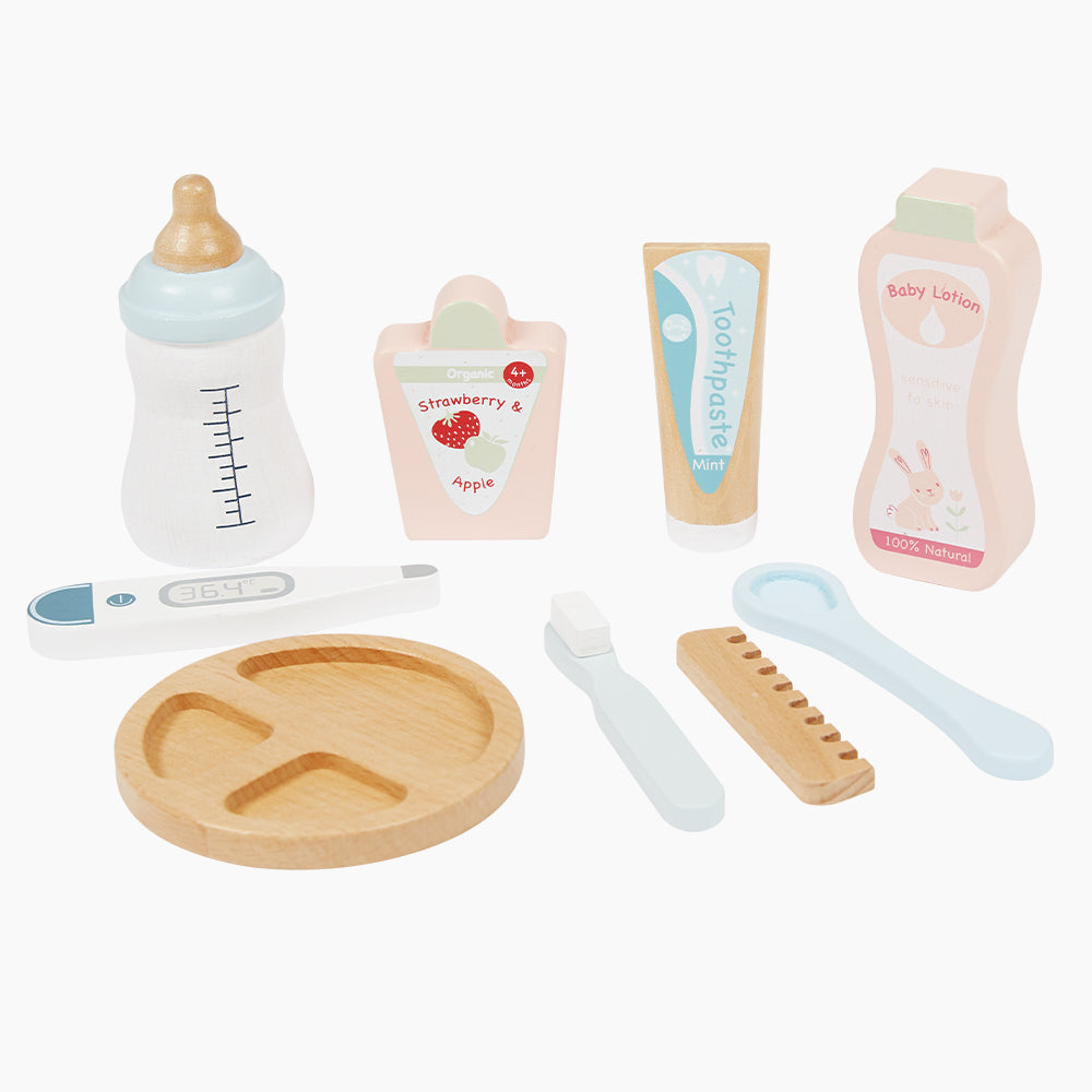 Wooden Doll Accessories & Feeding Set - Great Little Trading Co.